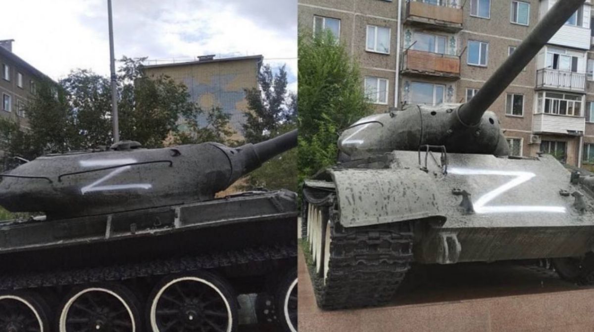 В Сарани наказали казахстанца, нарисовавшего символ Z на танке