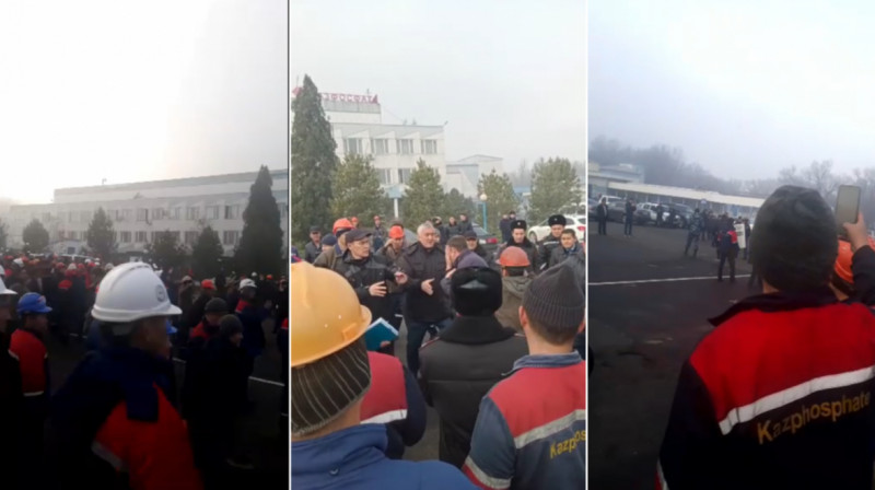 Рабочие "Казфосфата" вышли на забастовку в Таразе из-за руководителя из России