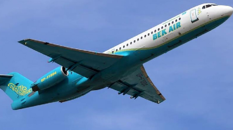 В небе над Алматы заметили "самолет Bek Air", которому нельзя выполнять рейсы