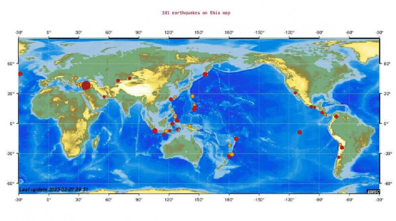 Более 200 землетрясений зафиксировано по всему миру за сутки