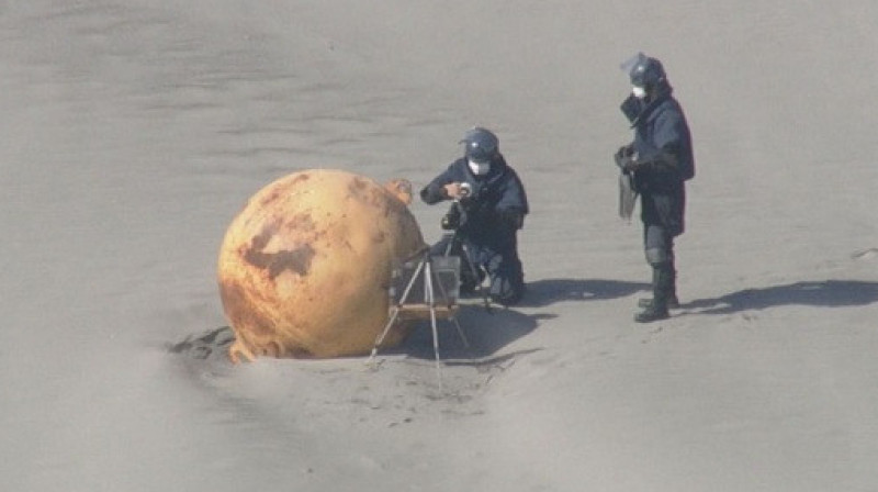 Загадочный шар обнаружили на берегу Японии