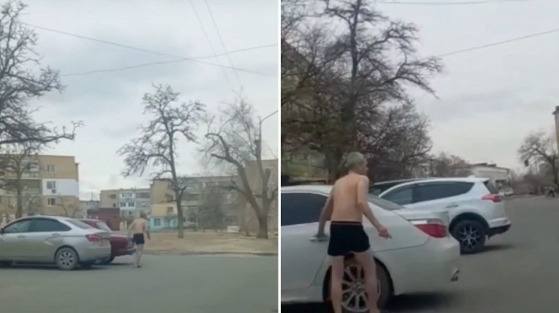 В Актау мужчина на улице без одежды пытался открыть чужие авто