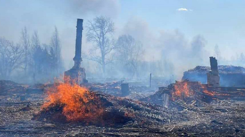 Крупный пожар в России: посёлок на Урале сгорел почти полностью