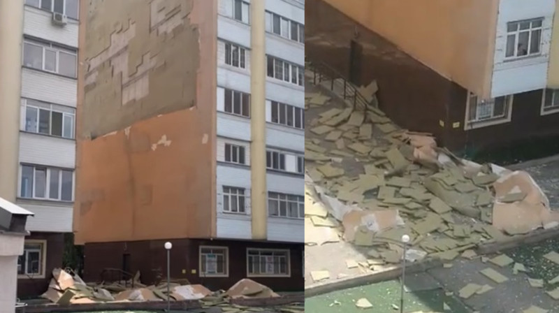 Дом начал разваливаться из-за сильного ветра в Алматы. ВИДЕО