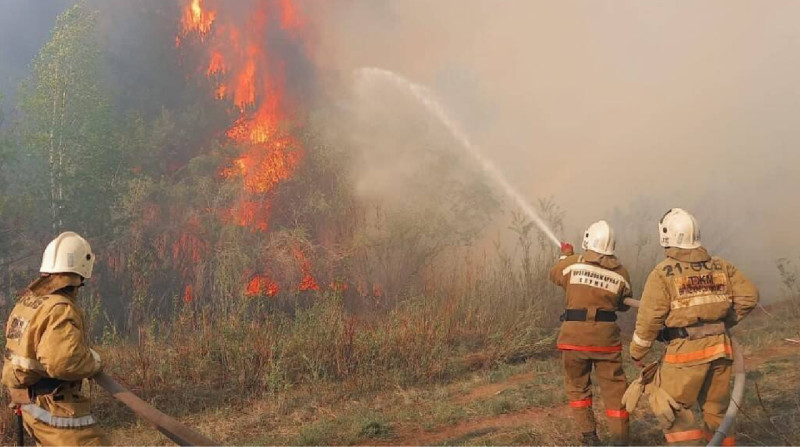 Пожар с территории РФ распространился на территорию Абайской области
