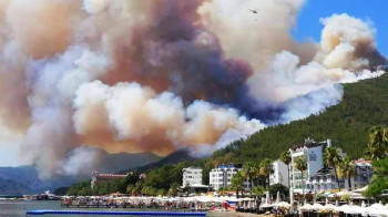 Пожар вспыхнул в лесной зоне в районе турецкого Мармариса