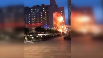 Момент взрыва беспилотника в "Москва-сити" попал на видео