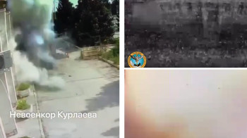 Украинский беспилотник атаковал казарму кадыровцев. ВИДЕО