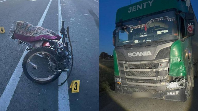 14-летний мотоциклист выехал на встречку и столкнулся с грузовиком в Абайской области
