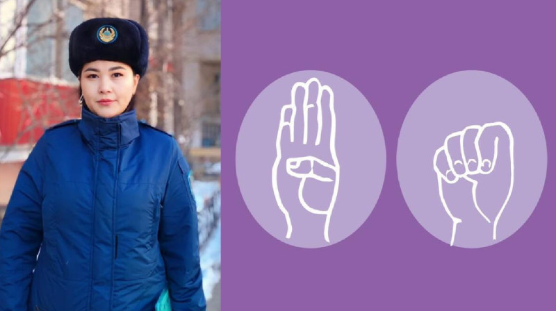 В Актобе  сотрудник полиции спасла парня, который жестом подавал сигнал о помощи (видео)