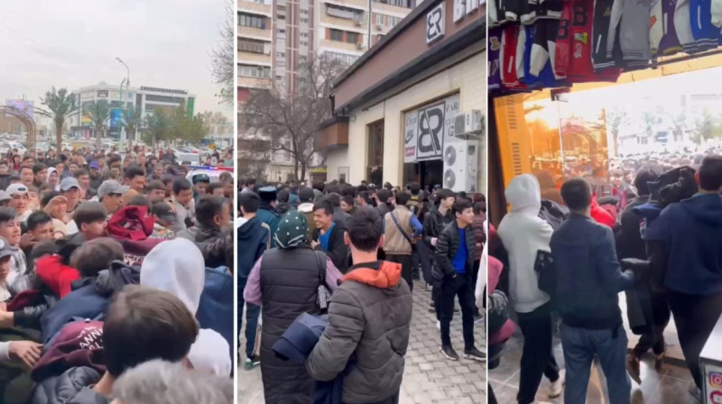 В Ташкенте толпа устроила давку из-за бесплатной одежды
