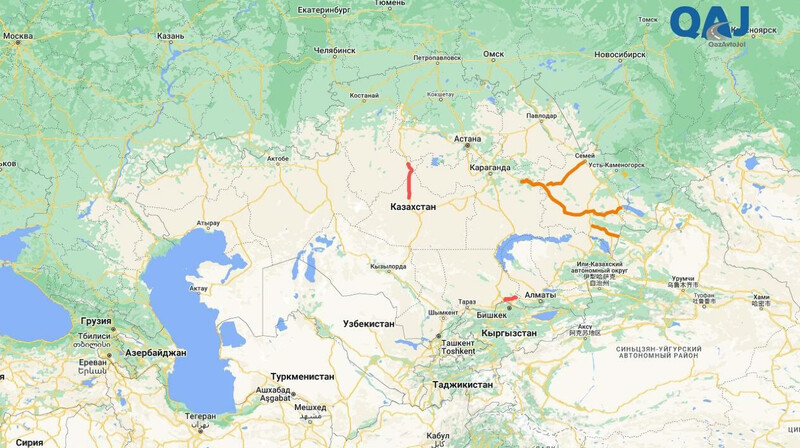Семь трасс закрыты в Казахстане