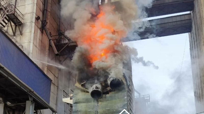 Сушильное отделение элеватора загорелось с 20 тоннами зерна в ВКО