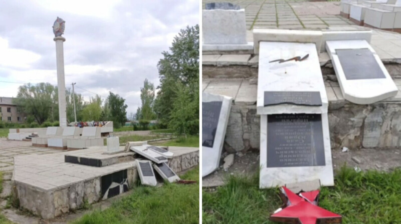Полиция ищет тех, кто превратил сквер памяти в Макинске в руины. ВИДЕО