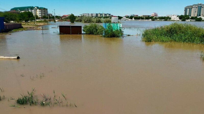 Уровень  воды в  Жайыке незначительно снизился