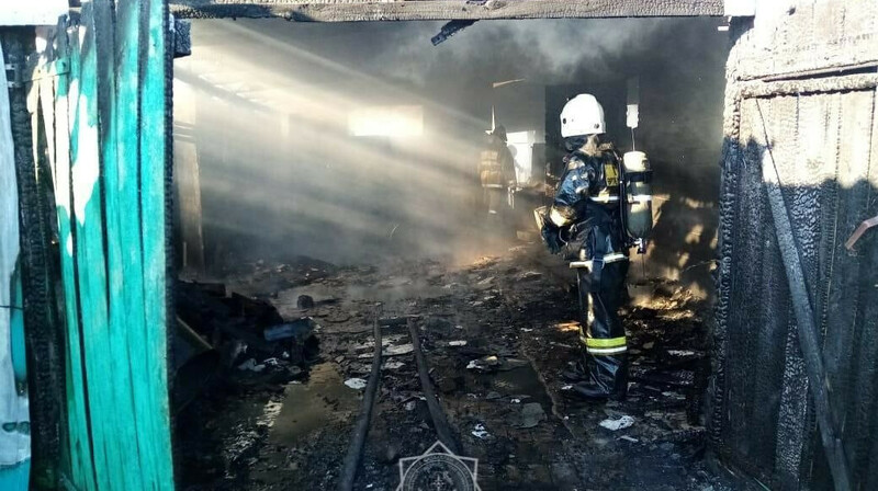 Крупный пожар разгорелся в Северо-Казахстанской области