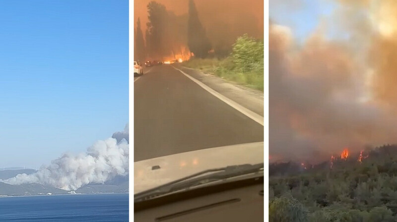 Крупный лесной пожар в Турции: в небо подняли военные самолеты и вертолеты