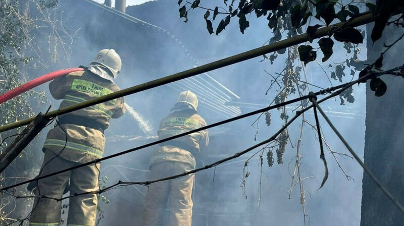Сильный пожар произошел в кафе в Алматы