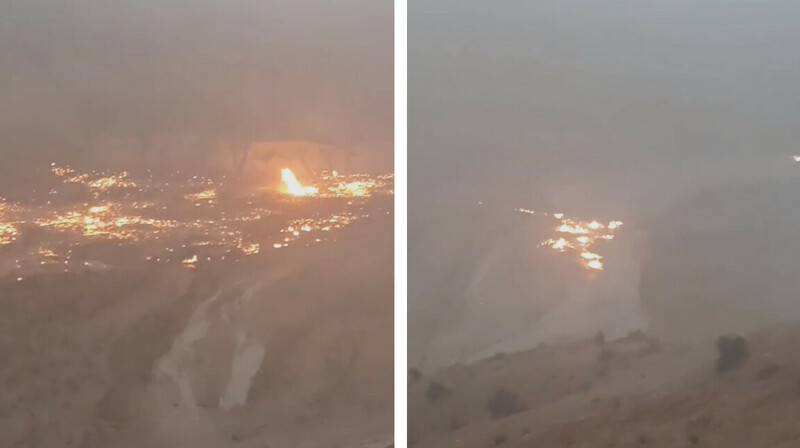 Газовое месторождение полыхает в Узбекистане