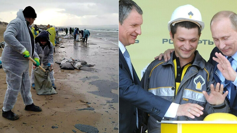 Минтранс РФ: разлившийся в Черном море мазут перевозили танкеры «Роснефти»