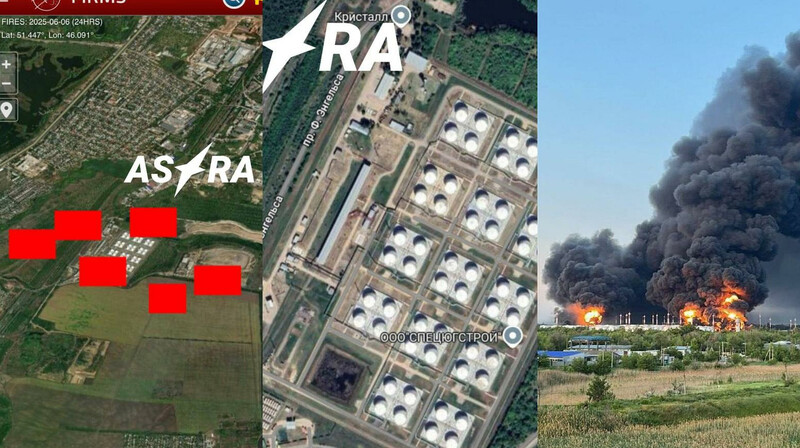 Спутники NASA зафиксировали пожар на нефтебазе «Кристалл» в Энгельсе после атаки дронов