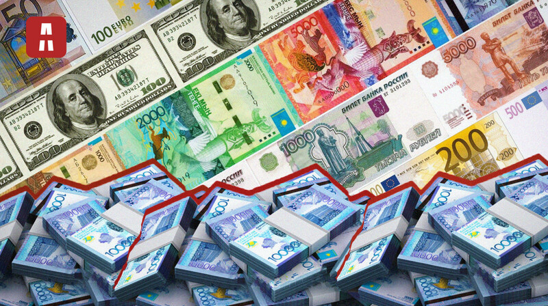 Казахстанцы массово распродают рубли, а спрос на доллары и евро падает