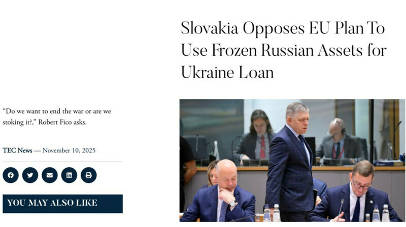 Премьер Словакии: кредит Украине в €140 млрд продлит войну еще на два года