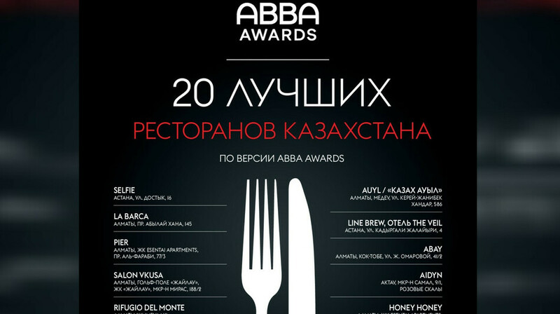 В Казахстане появился первый список лучших ресторанов по версии ABBA Awards