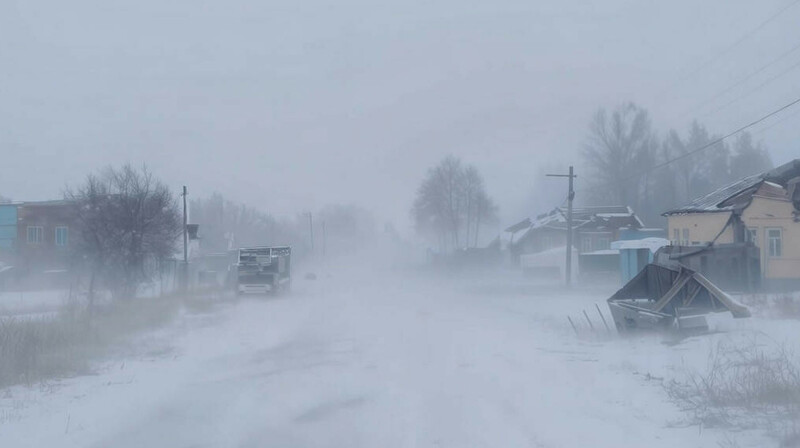 Ураганный ветер в Атырауской области: сорваны крыши, закрыты трассы
