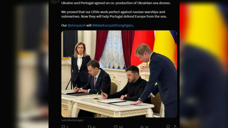 Украина и Португалия договорились о совместном производстве морских дронов