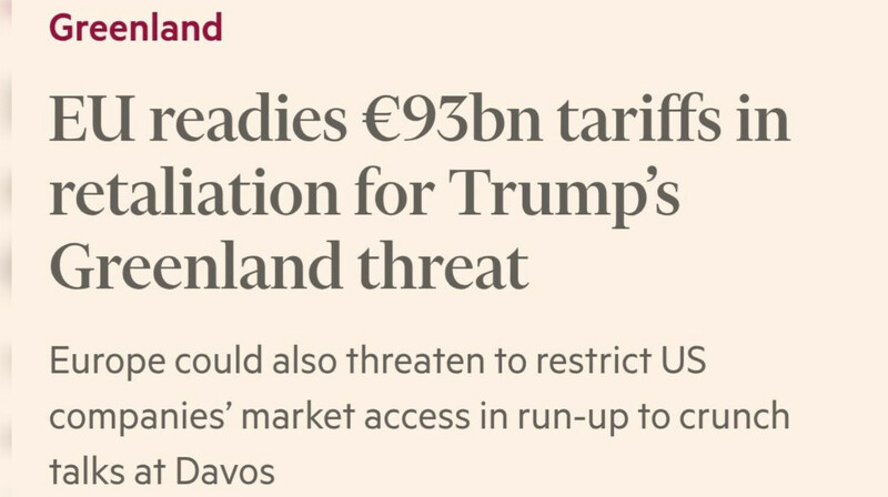 ЕС готовит ответные пошлины на 93 млрд евро из-за угроз США по Гренландии