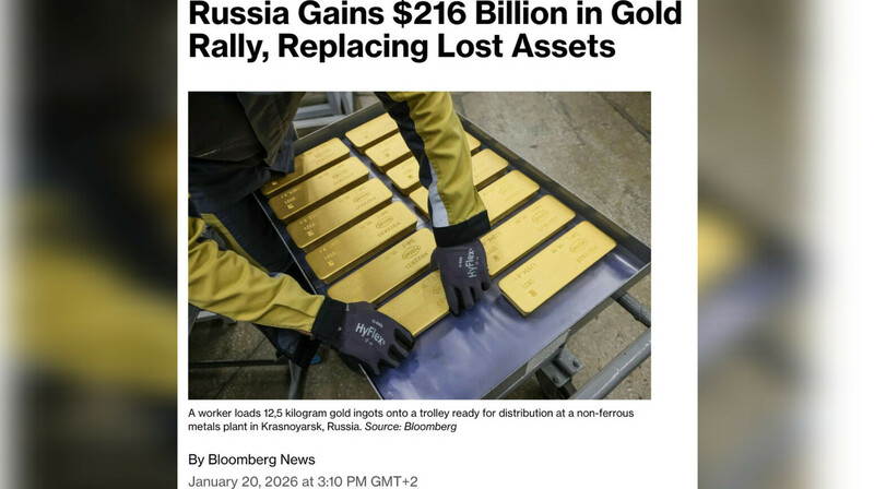 Россия заработала $216 млрд на росте цен на золото с начала войны