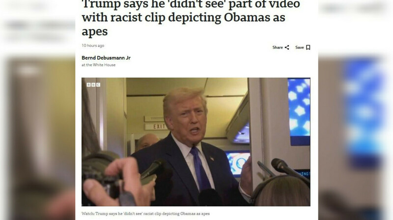 Трамп отказался извиняться за видео с Обамой и его женой в образе обезьян