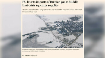 Война на Ближнем Востоке подтолкнула Европу к росту закупок российского газа