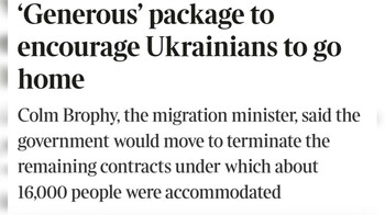 "Им придётся уехать": Ирландия сворачивает размещение 16 тысяч украинцев и предлагает выплаты за возвращение