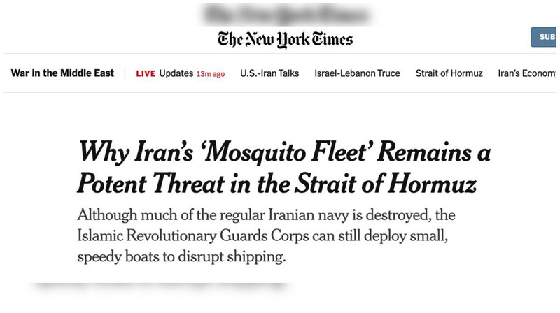 NYT: США не могут уничтожить иранскую "флотилию москитов" в Ормузском проливе
