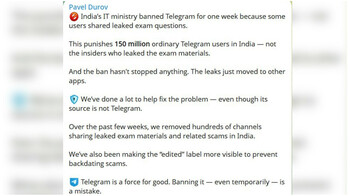 Дуров назвал недельную блокировку Telegram в Индии ошибкой