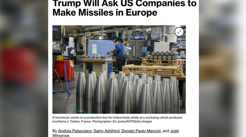 Bloomberg: Трамп готовит лицензии на выпуск американского оружия в Украине и Европе