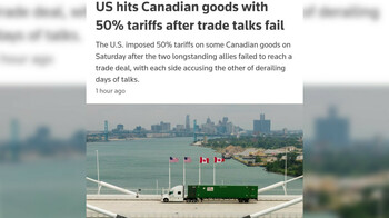 США ввели 50-процентные пошлины на часть товаров из Канады
