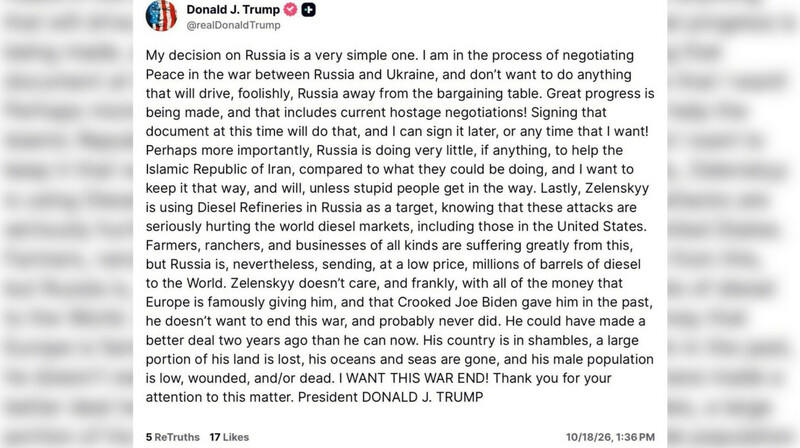 Трамп заявил, что Зеленский никогда не хотел заканчивать войну